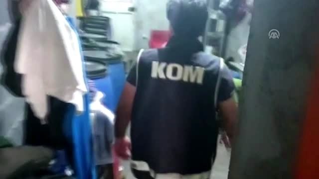 Sahte içki imalathanesine dönüştürülen eve operasyon