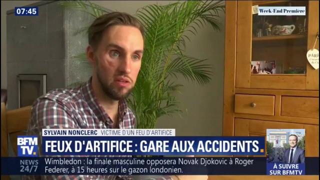 Je suis tombé dans le coma pendant 14 jours. À 21 ans, Sylvain a été gravement blessé par un feu d'artifice tiré entre amis