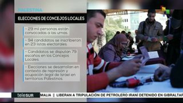 Palestinos acuden a las urnas para integrar los concejos locales