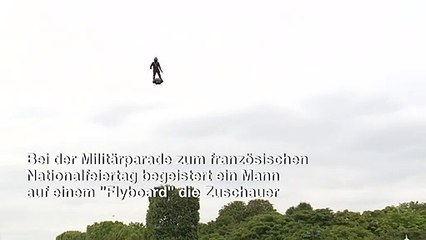 "Fliegender Mann" verblüfft bei Pariser Militärparade