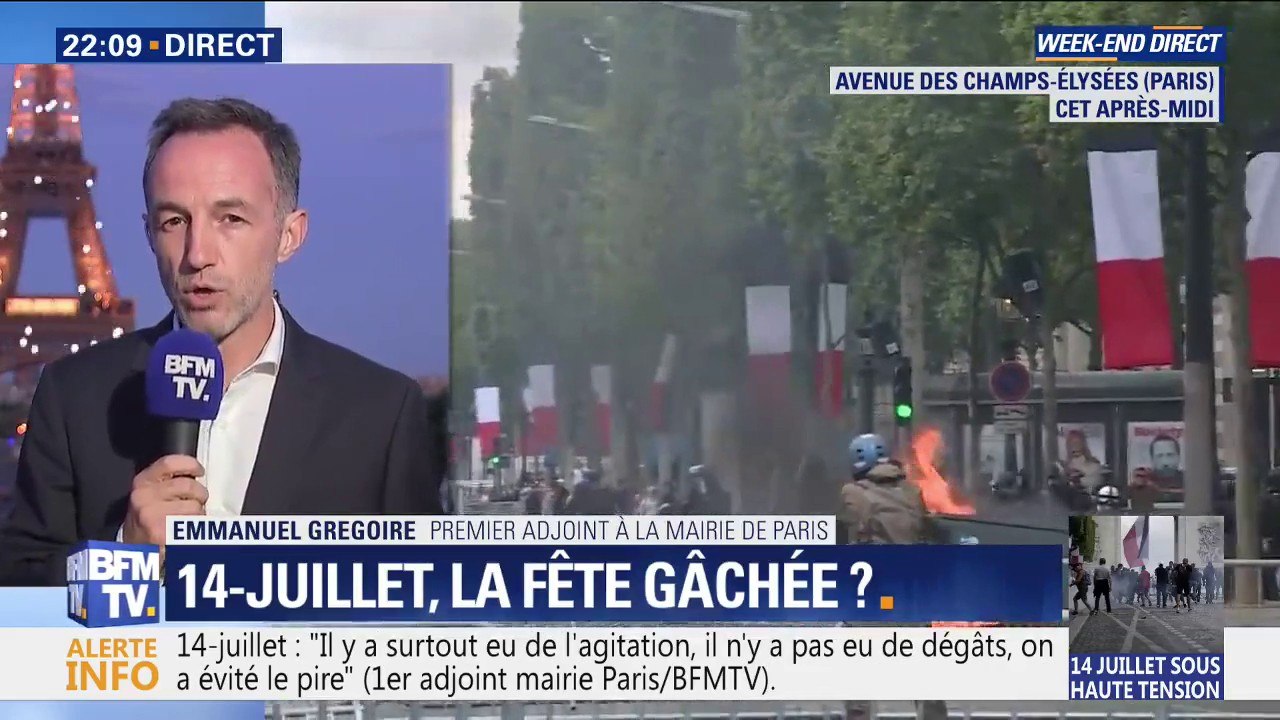 Champs-Elysée: le premier adjoint à la mairie de Paris assure qu'"il y a surtout eu de l'agitation" mais "pas de dégâts"