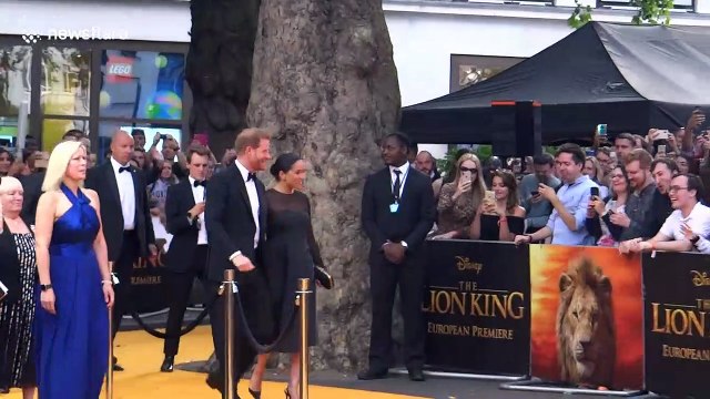 Prince Harry and Meghan Markle on red carpet for ‘Lion King’ premiere