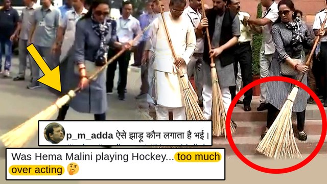 Hema Malini FAKE ACTING CAUGHT While Cleaning DELHI Roads | Gets TROLLED