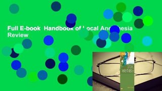 Full E-book  Handbook of Local Anesthesia  Review