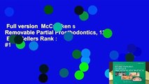 Full version  McCracken s Removable Partial Prosthodontics, 12e  Best Sellers Rank : #1