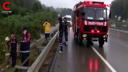 Şile Yolu'nda araç şarampole yuvarlandı