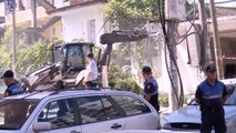 Report TV - Ndërtimi i Bulevardit të ri në Kashar, shemben 4 banesa, nuk ka incidente
