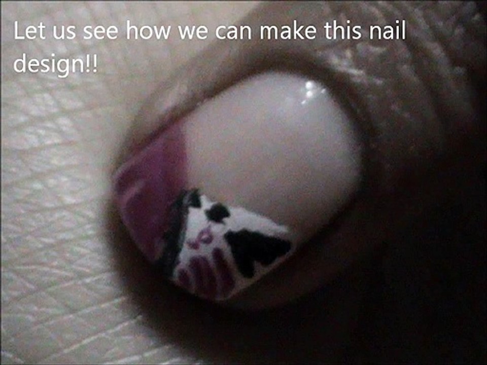 Pink Bow Tie Inspired __ Simple nail designs