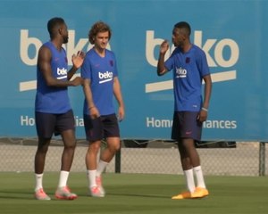 Barça - Les premiers pas de Griezmann à l'entraînement