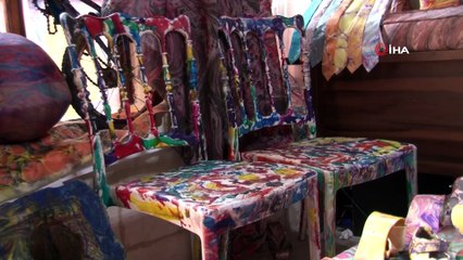 Hediyelik eşyalara ebru sanatı estetiği