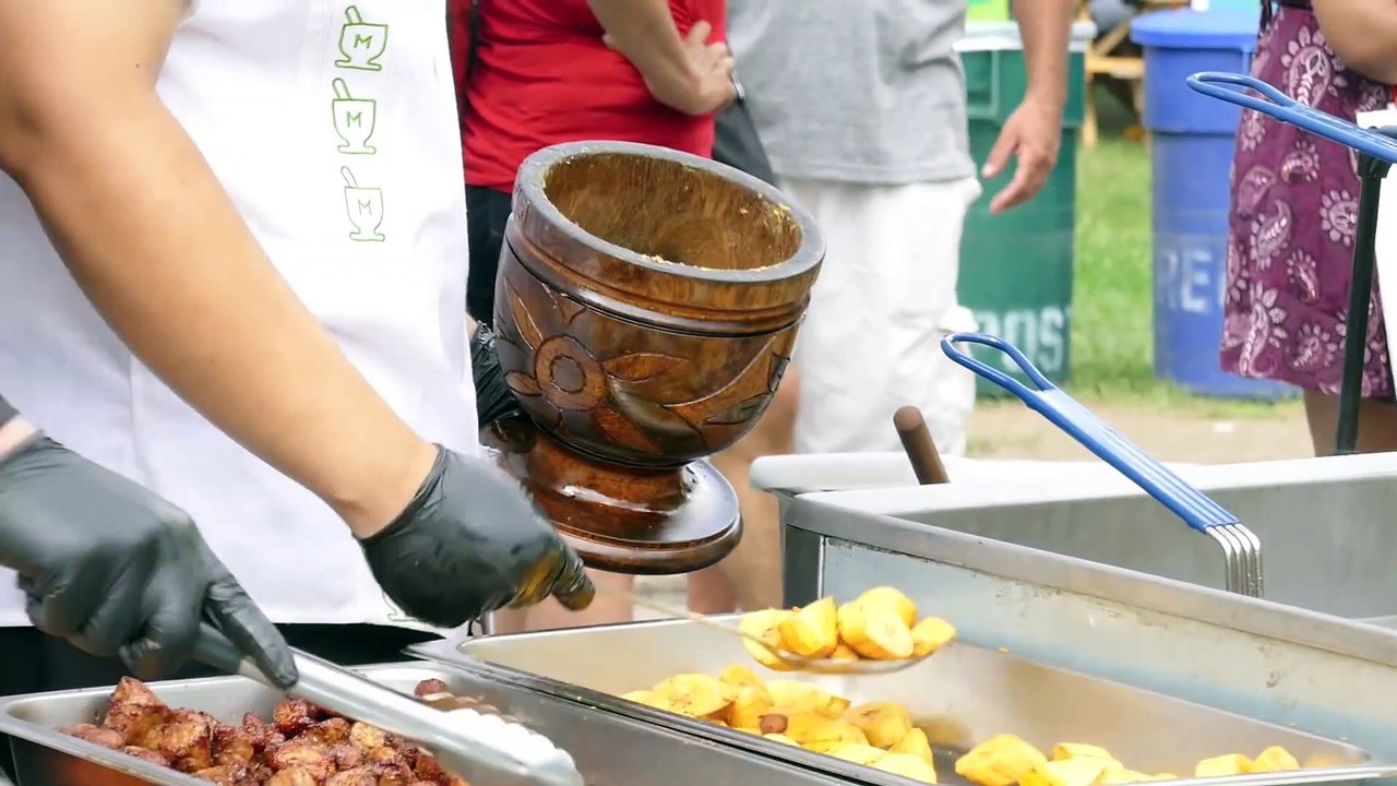 New York City Street Food - Mofongo with Fried Pork Chicharrón