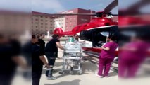 Ambulans helikopter 1 günlük bebek için havalandı