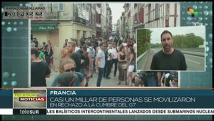 Miles protestan en la frontera francoespañola contra la cumbre del G7