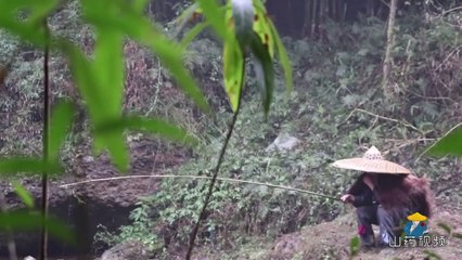 Chinese guy fishing, cooking and eating.