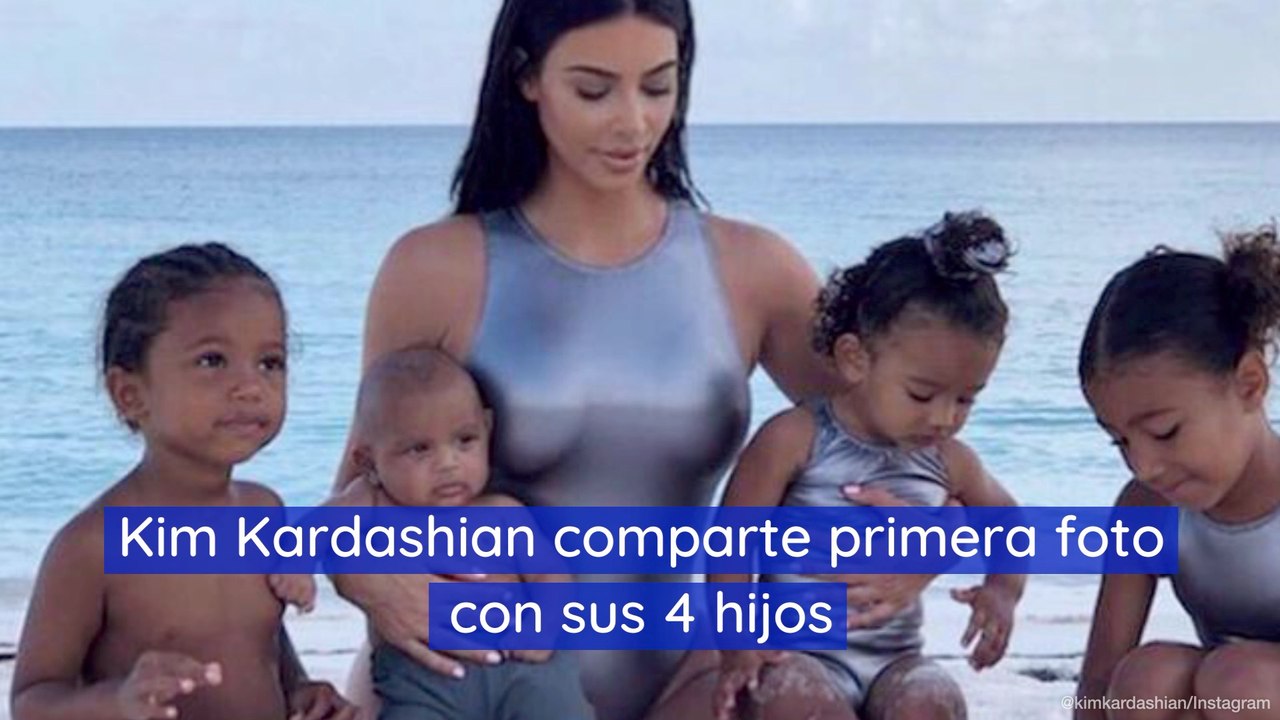 Kim Kardashian comparte primera foto con sus 4 hijos