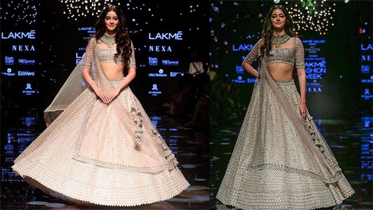 Ananya Panday stuns in shiny golden lehenga at Lakme Fashion Week 2019 | Boldsky