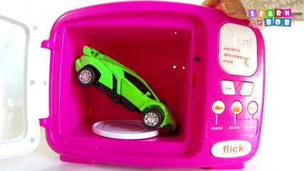 Descargar video: Learn Colors colorful candies, toy microwave, washing machine and blender-colored balls and car