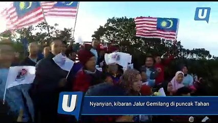 Nyanyian, kibaran Jalur Gemilang di puncak Tahan
