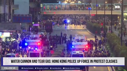 Water cannon and tear gas: Hong Kong police up force in protest clashes
