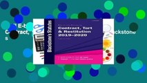 Read Book Blackstone S Statutes On Contract Tort - 