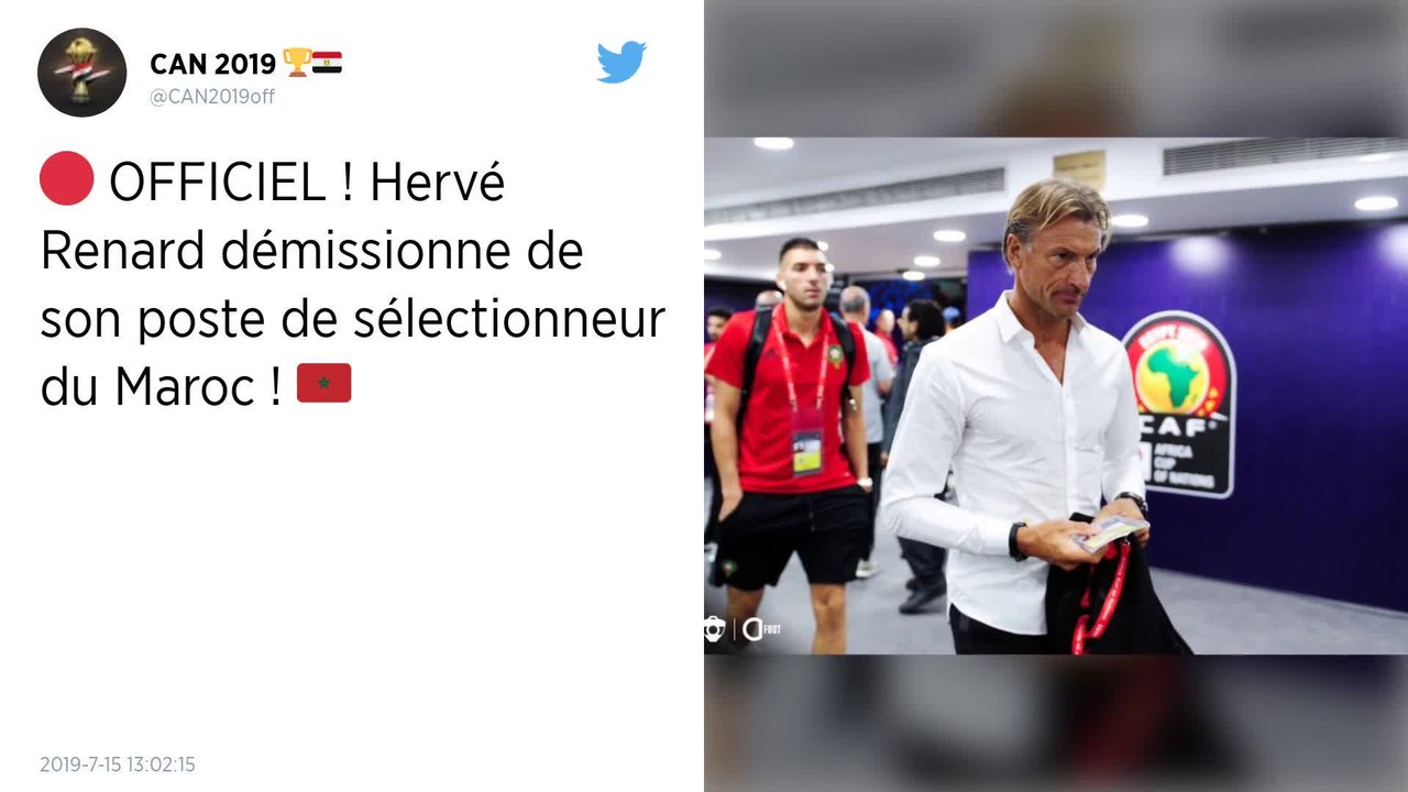 CAN 2019 : Hervé Renard démissionne de son poste de sélectionneur du Maroc