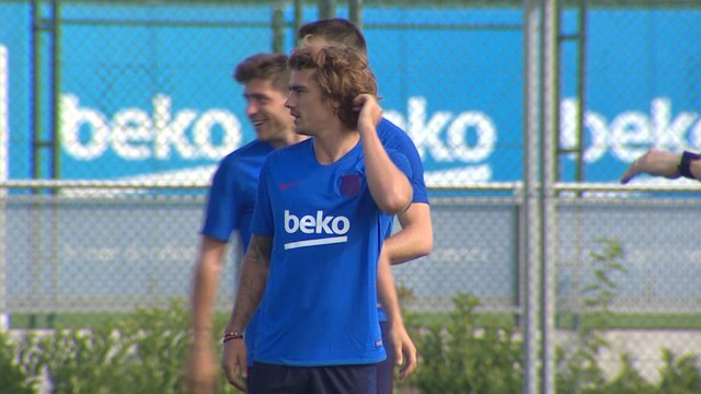 Griezmann realiza su primer entrenamiento con el Barça