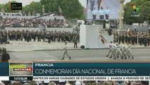 Celebra Francia día de la nación en un clima de protestas