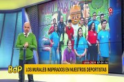 Lima 2019: pintan murales de deportistas peruanos en frontis del estadio de Surquillo