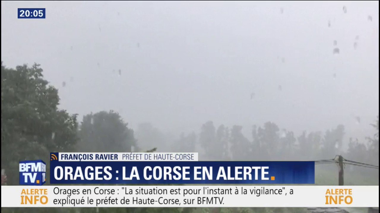 Orages: pour le préfet de Haute-Corse, "la situation est, pour l'instant, à la vigilance"