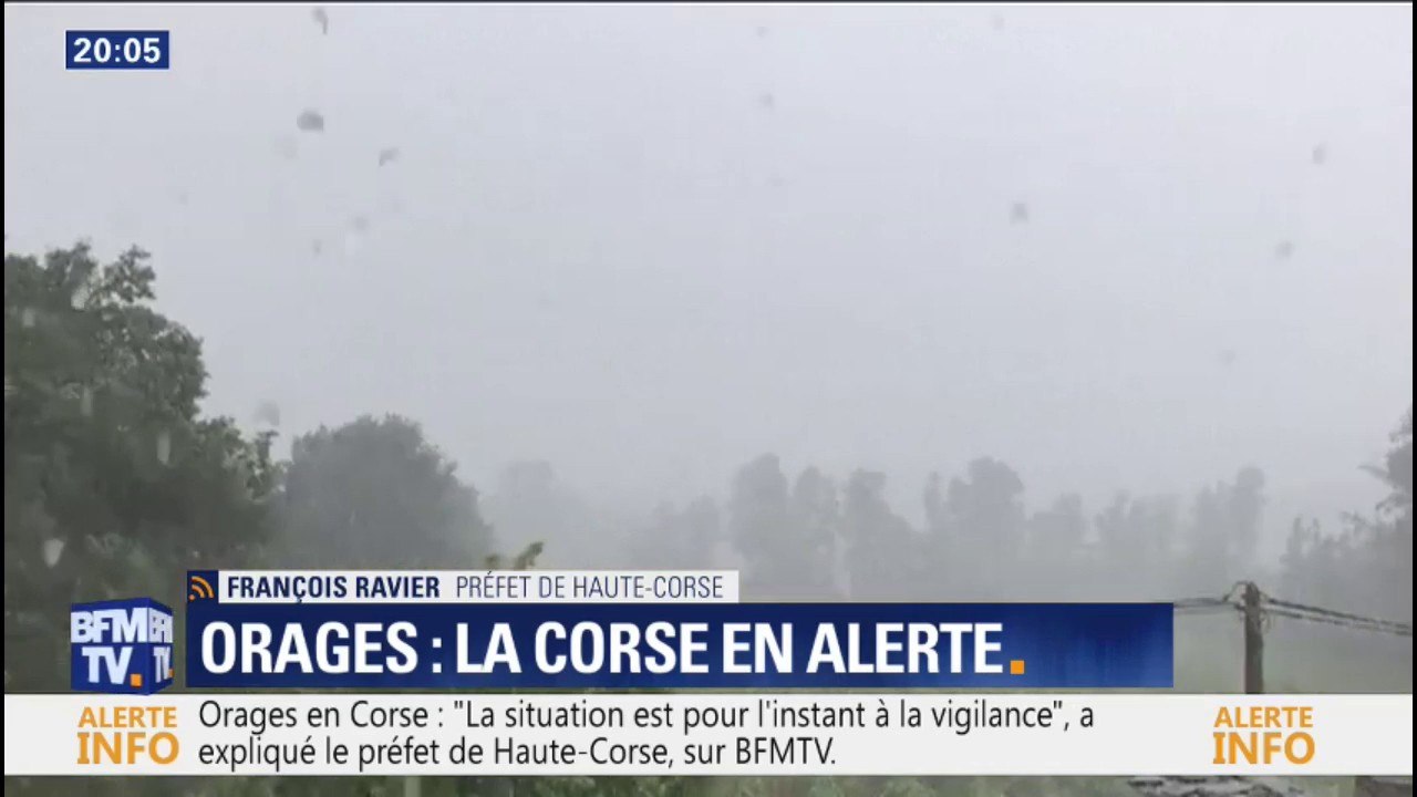 Orages: le préfet de Haute-Corse assure "qu'aucune victime n'est à déplorer" et que seuls "1000 foyers sont privés d'électricité"