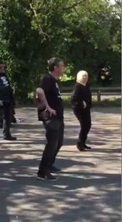 Belly dancers and bikers at bikers event