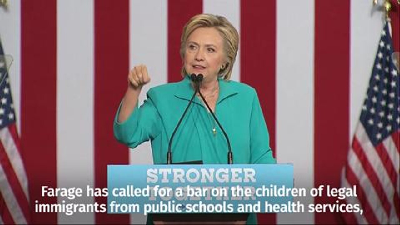 Clinton blasts Farage