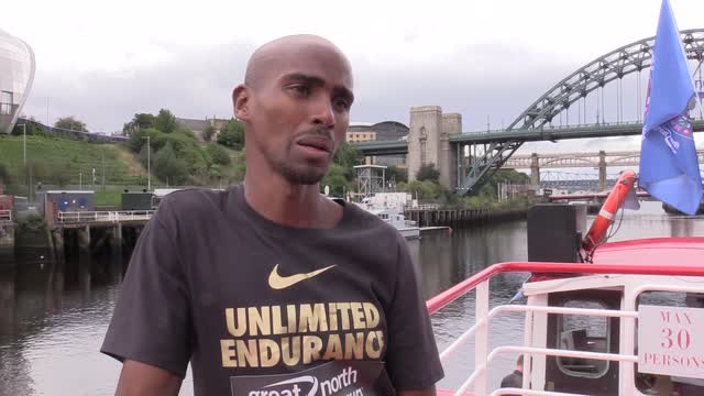 Mo Farah ahead of the Great North Run.