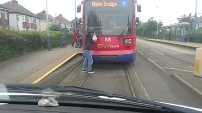 Man filmed tram surfing in Sheffield
