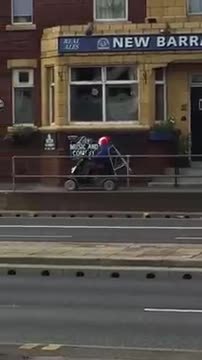 Clown filmed on mobility scooter in Sheffield