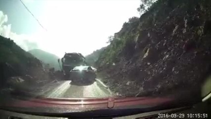 Horrific dashcam footage captures the moment a driver is crushed to death