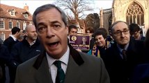 UKIP's Nigel farage visits Sleaford.