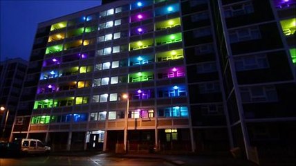 Hull, Light Art Installation on Flats