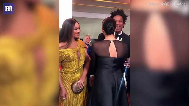 Meghan Markle hugs Beyonce at The Lion King European premiere