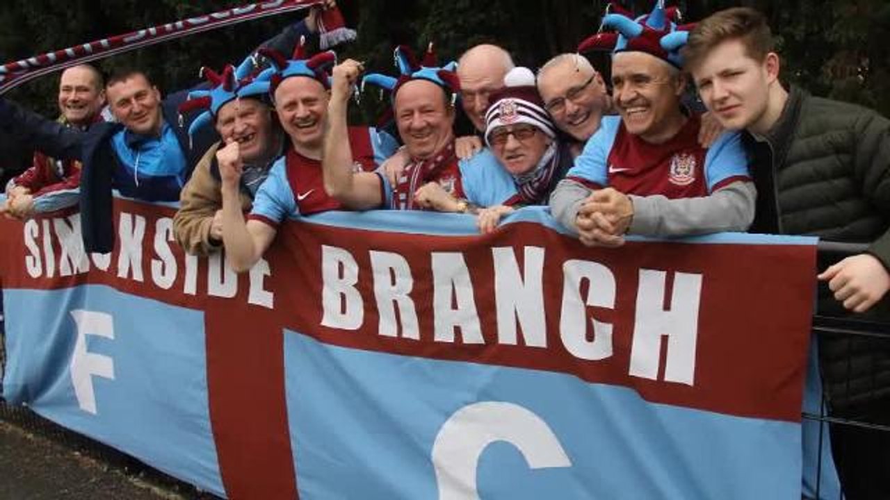 South Shields fans at Coleshill