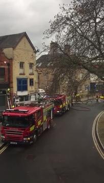 Fire in Mansfield town centre