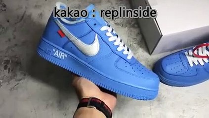 [NIKE] 나이키 X 오프화이트 에어포스 로우 MCA 블루 AO4606-700 CI1173-400