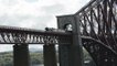Flying Scotsman crosses Forth Bridge