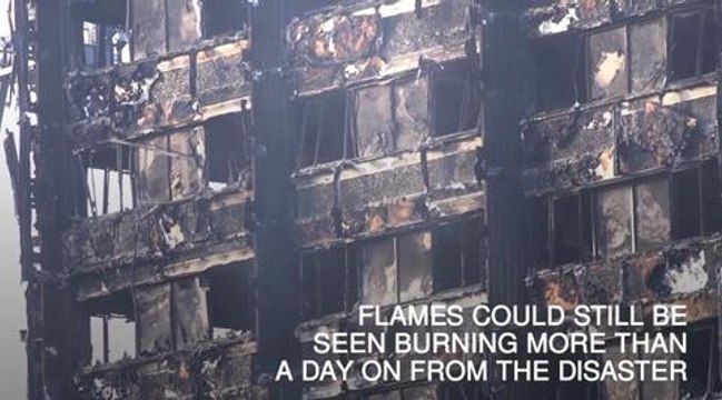 Grenfell Tower smoulders