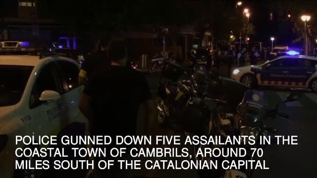 Terrorists wearing suicide belts shot dead in second Spain attack