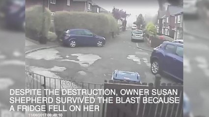 Moment gas blast destroys Sunderland home