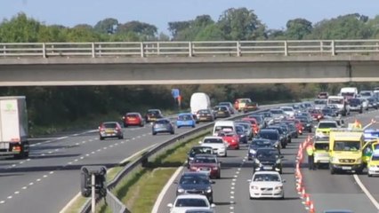 Man falls from bridge on M55 motorway