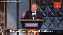 VIDEO: Sean Spicer makes inauguration joke at Emmys, and Melissa McCarthy's reaction is priceless
