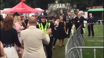 Dancing policeman steals the show at the St Leger Festival in South Yorkshire