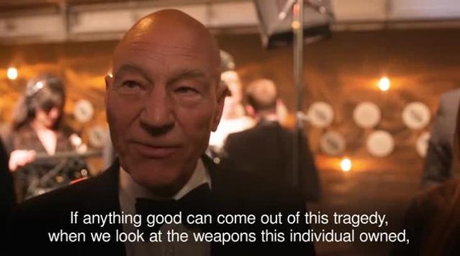 Sir Patrick Stewart hopes Las Vegas massacre will lead to tighter gun laws